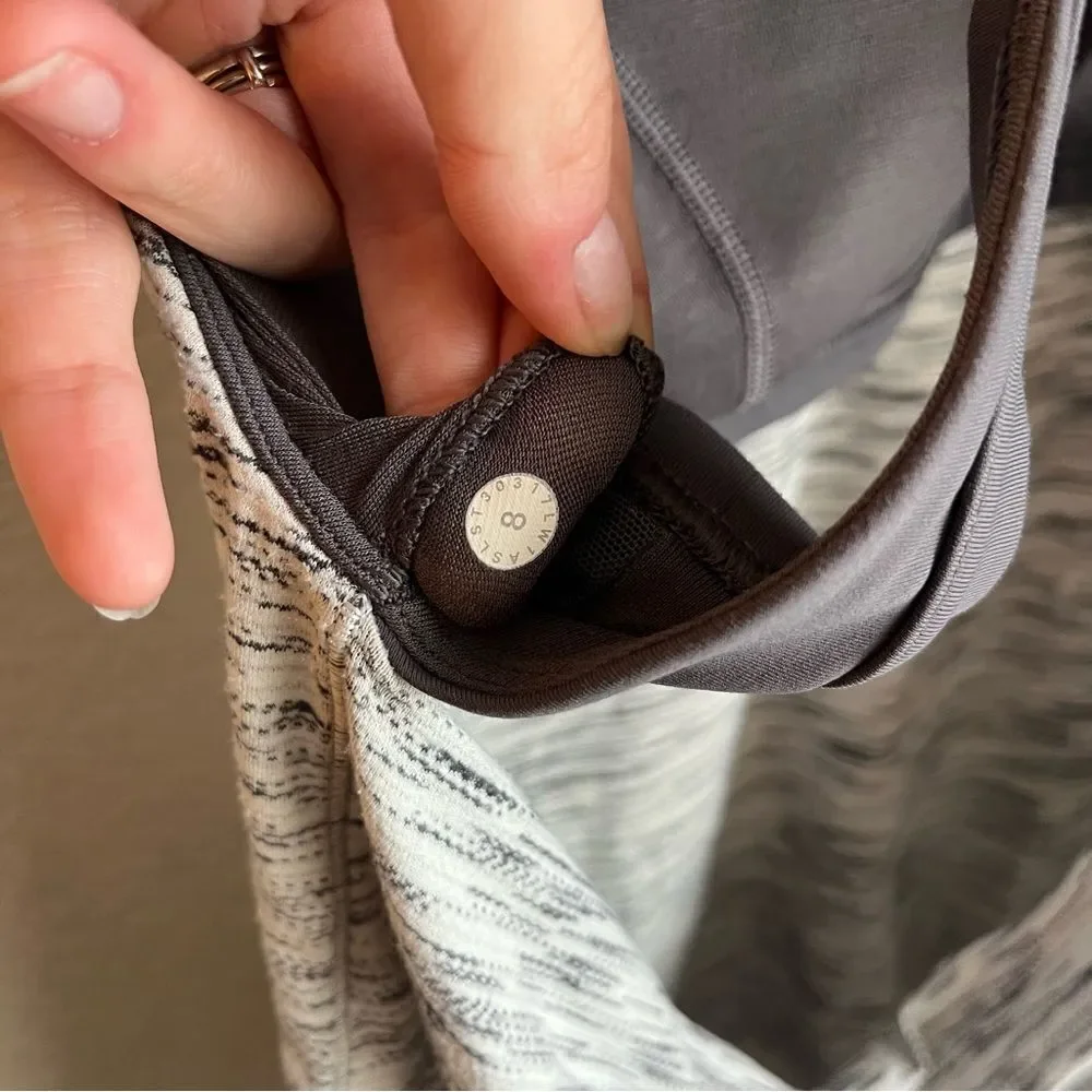Lululemon Raise The Barre Tank Tiger Space Dye Black White / Dark Carbon